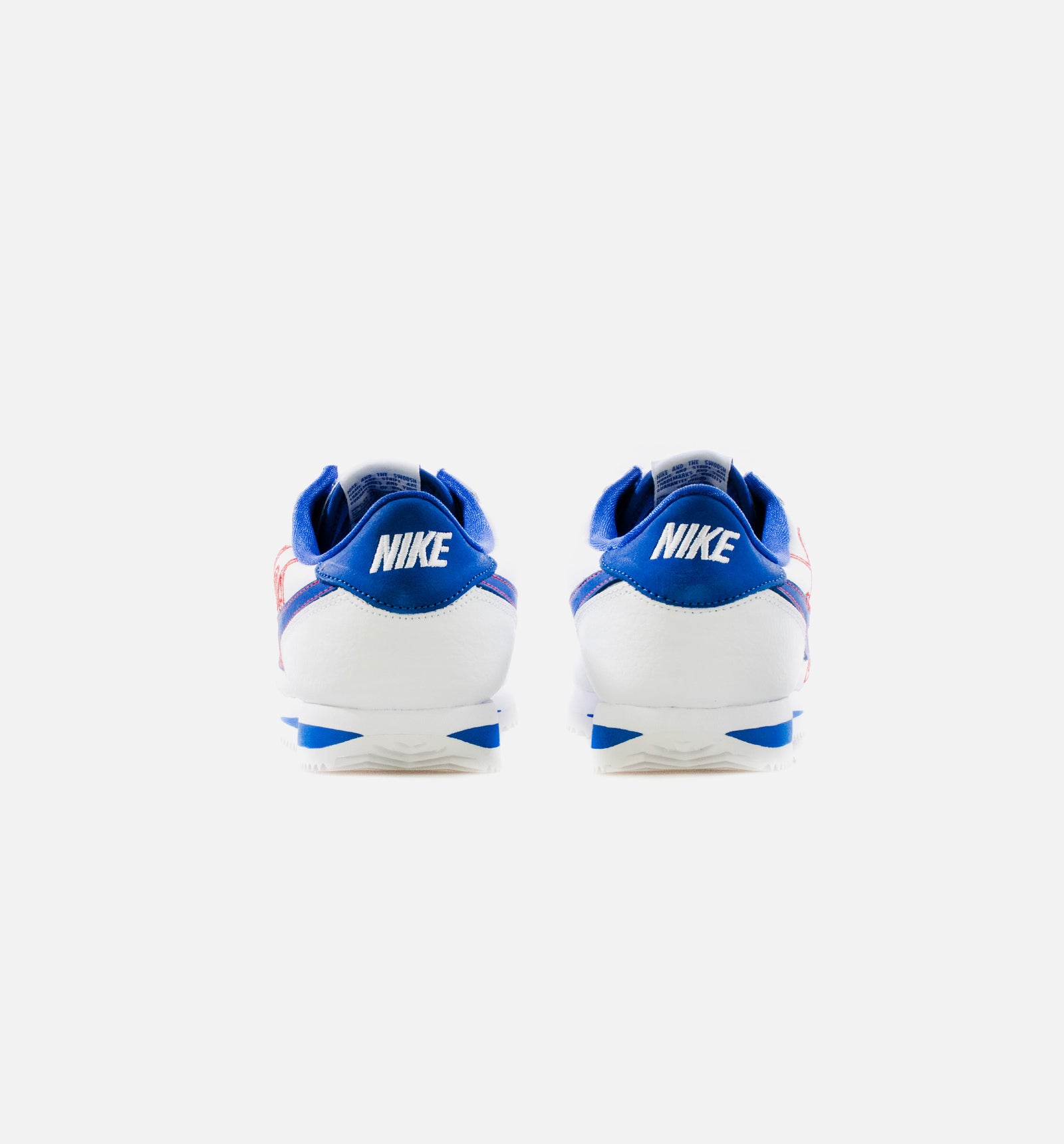 nike cortez mens white and blue