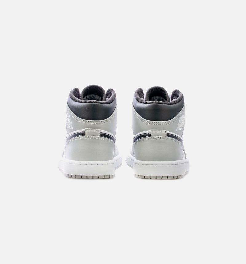 Air Jordan 1 Mid Light Smoke Grey Mens Lifestyle Shoe - Grey/White Limit One Per Customer