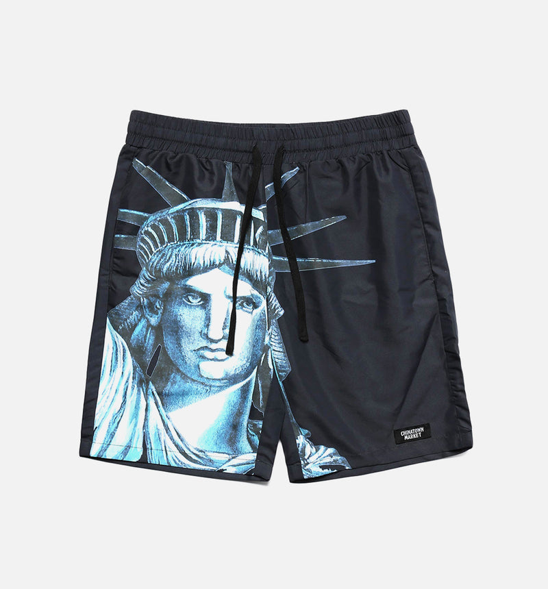 NYC Mens Shorts - Black/Teal