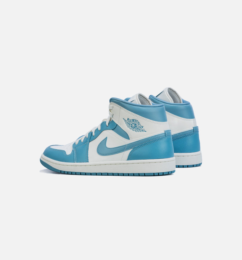 Air Jordan 1 Mid University Blue Womens Lifestyle Shoe - Blue/White