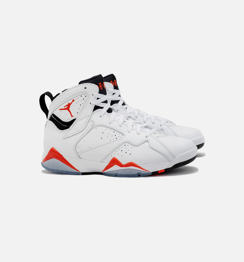 Air Jordan 7 Retro White Infrared Mens Lifestyle Shoe - White/Crimson