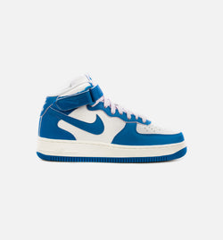 NIKE DX3721-100
 Air Force 1 Mid Womens Lifestyle Shoe - Blue/White Image 0