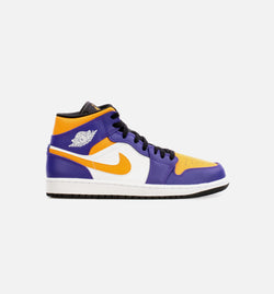 JORDAN DQ8426-517
 Air Jordan 1 Mid Mens Lifestyle Shoe - Yellow/Purple Image 0