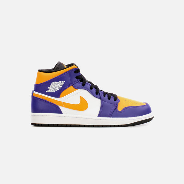 Jordan DQ8426 517 Air Jordan 1 Mid Mens Lifestyle Shoe Yellow Purple ShopNiceKicks