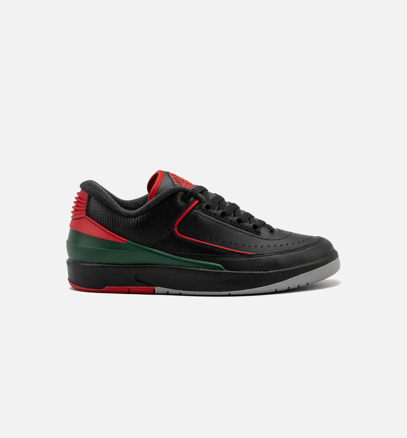 Air Jordan 2 Retro Low Christmas Mens Lifestyle Shoe - Black/Fire Red/Cement Grey