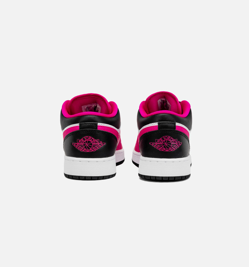 Air Jordan 1 Retro Low Fierce Pink Grade School Lifestyle Shoe - White/ Fierce Pink
