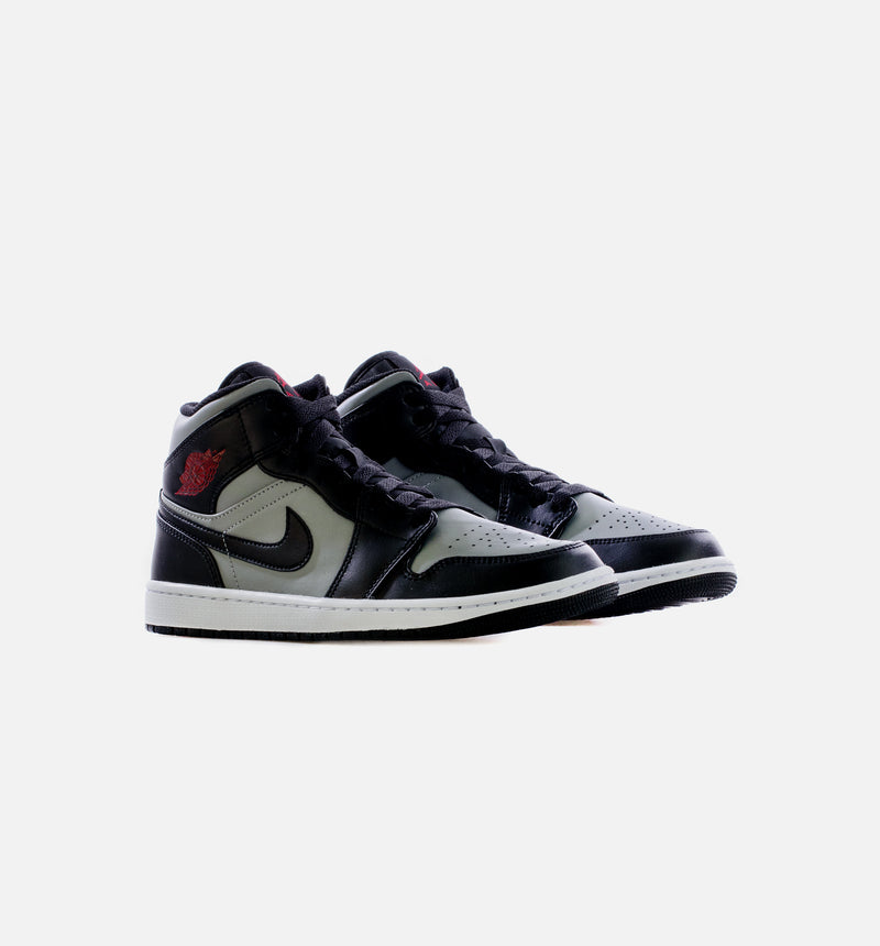 Air Jordan 1 Mid Shadow Red Mens Lifestyle Shoes - Black/Grey