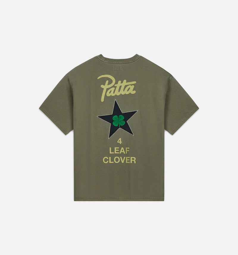 Patta Four Leaf Clover Mens Short Sleeve Shirt - Olive