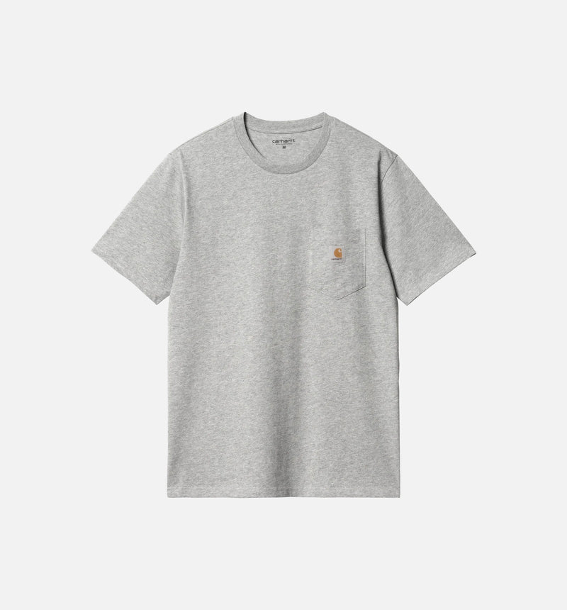 Pocket Mens Short Sleeve Shirt - Light Grey