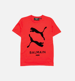 PUMA 597213 11
 Balmain X Puma Mens Graphic T-Shirt - Red/Black Image 0