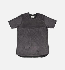 NICE KICKS PREMIUM S1014-BLK
 Double Layer Micro Suede Long Tee Mens T-Shirt - Black Image 0