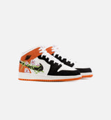Air Jordan 1 Mid Grade School Lifestyle Shoe - Orange/Black