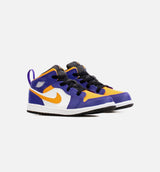 Air Jordan 1 Mid Infant Toddler Lifestyle Shoe - Purple/Yellow