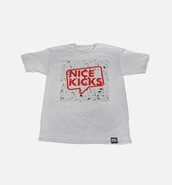 NICE KICKS ESSENTIALS FL14NK6-HTHR
 Nice Kicks Cement Tee - Grey/Red Image 0