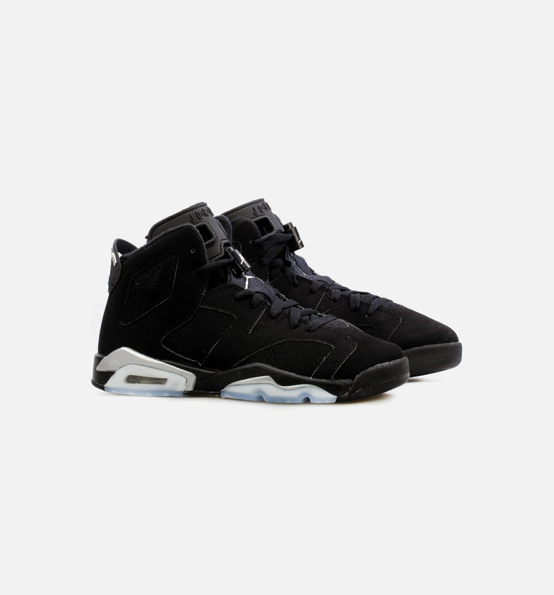 Jordan DX2835 001 Air Jordan 6 Retro Metallic Silver Grade School Lifestyle Shoe Black ShopNiceKicks