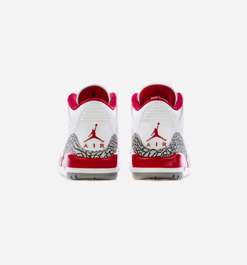 Air Jordan 3 Retro Cardinal Red Mens Lifestyle Shoe - White/Light Curry/Cardinal Red Limit One Per Customer