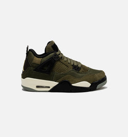 JORDAN FB9928-200
 Air Jordan 4 Retro Craft Olive Grade School Lifestyle Shoe - Medium Olive/Black Image 0