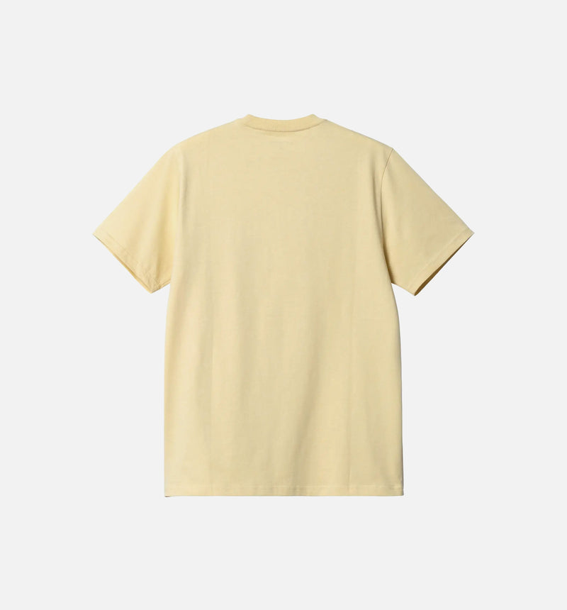 Pocket Mens Short Sleeve Shirt - Yellow