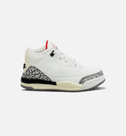 JORDAN DM0968-100
 Air Jordan 3 Retro White Cement Reimagined Infant Toddler Lifestyle Shoe - White/Red/Grey Image 0