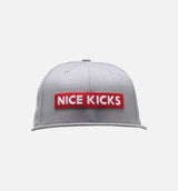 Nice Kicks Box Logo Snapback Hat - Grey/Red