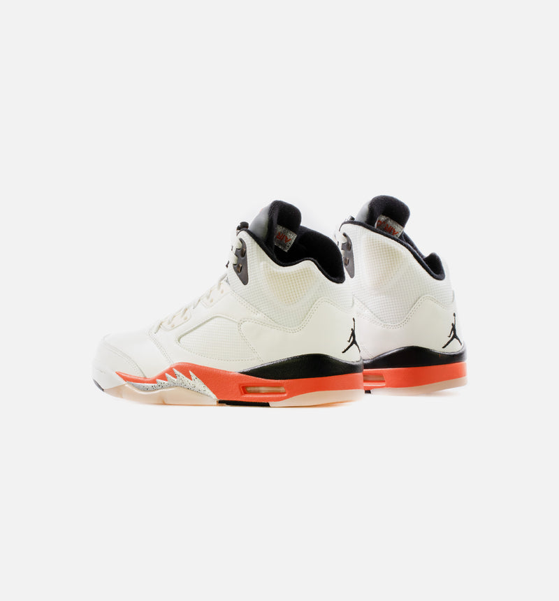 Air Jordan 5 Retro Orange Blaze Mens Lifestyle Shoe - Sail/Orange Blaze/Metallic Silver/Black Limit One Per Customer