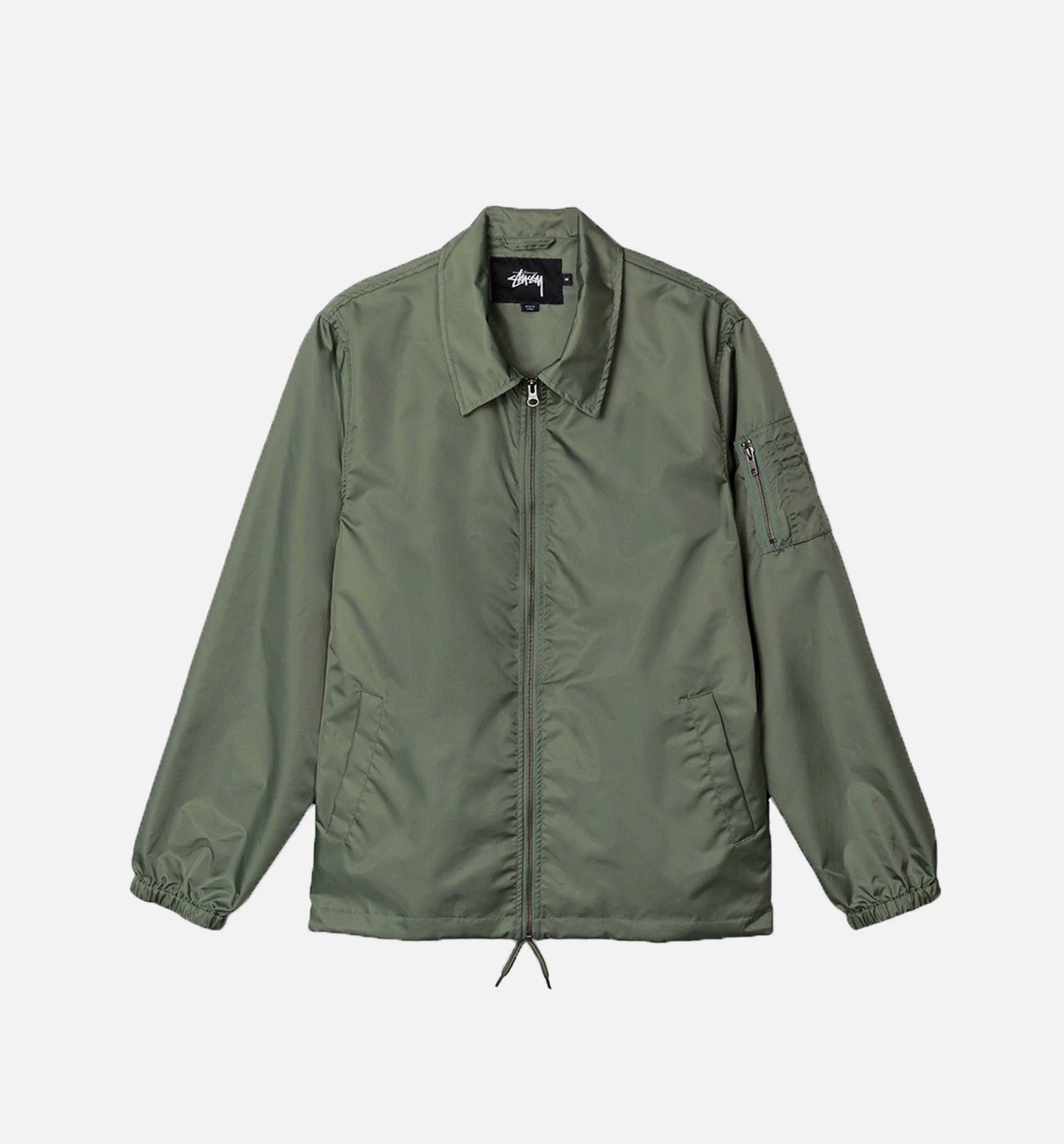 Flight Satin Coach Jacket Mens Jacket - Olive Green