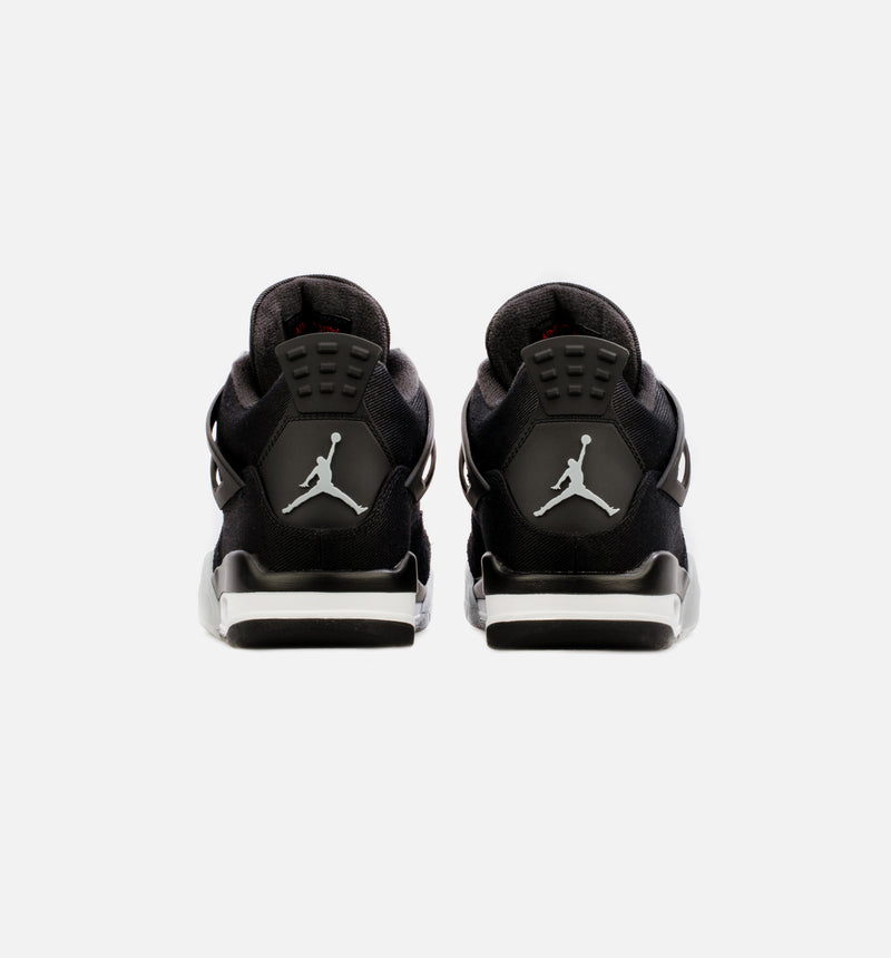 Air Jordan 4 Black Canvas - Size 5 Kids