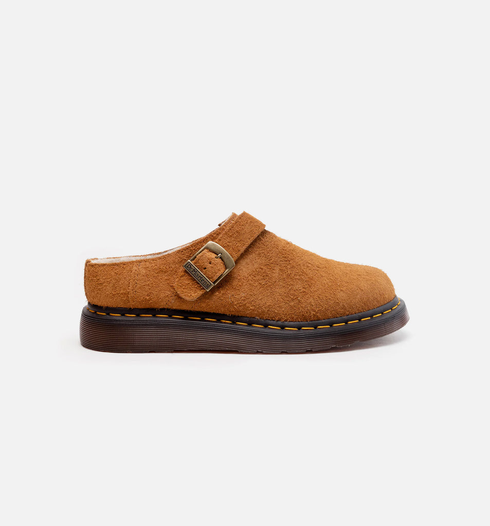【Dr. Martens】◆Isham Suede Mules Pecan Brown◆30901363◆ Isham Faux Shearling Lined Suede Slingback Mules in Pecan