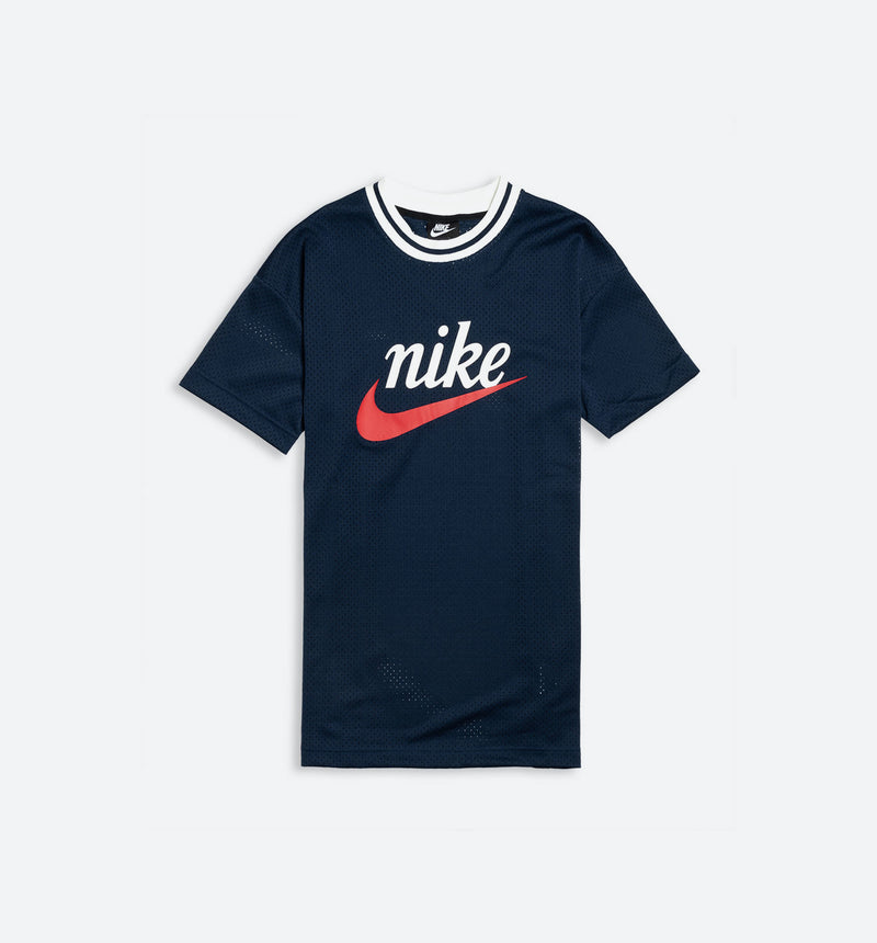 Sportswear Heritage Mesh Logo Short Sleeve Mens T-Shirt - Navy
