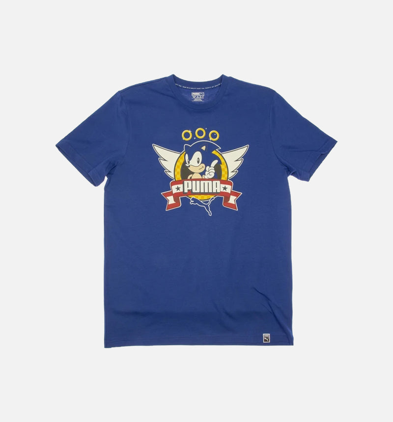 Sonic the Hedgehog X Puma Rs-0 Mens T-Shirt - Blue/Blue