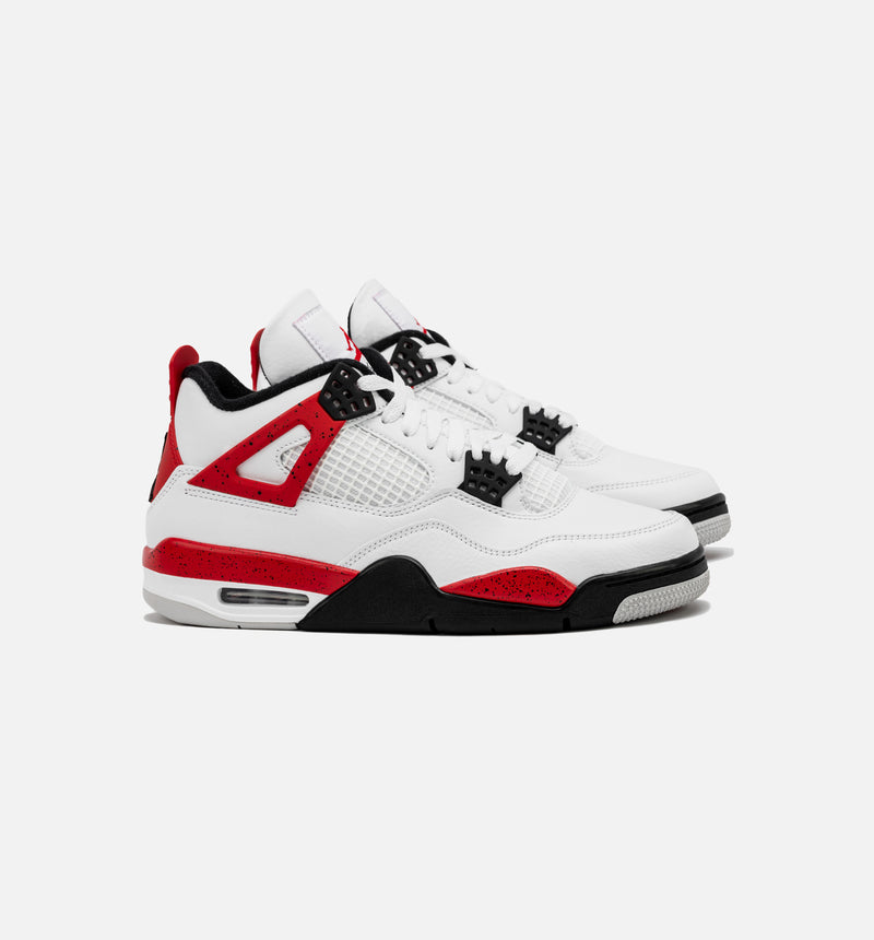 Air Jordan 4 Retro Red Cement Mens Lifestyle Shoe - White/Red Limit One Per Customer