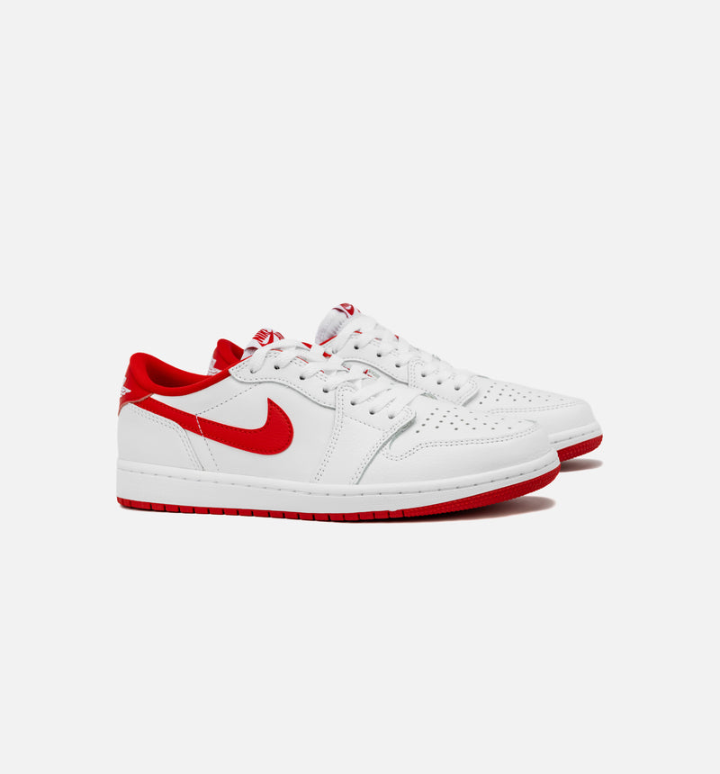 Air Jordan 1 Retro Low OG University Red Mens Lifestyle Shoe - White/Red