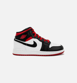 JORDAN DQ8423-106
 Air Jordan 1 Retro Mid Gym Red Grade School Lifestyle Shoe - Black/Red Image 0