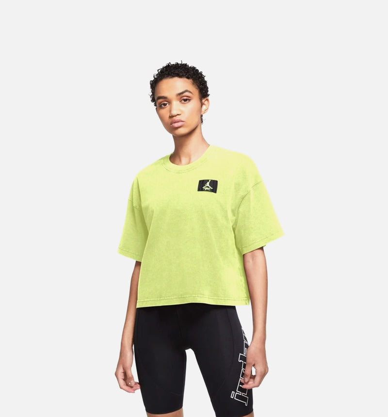Essential Boxy Womens T-Shirt - Lime/Black