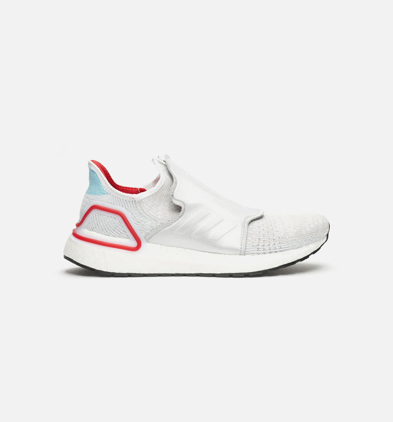 adidas Consortium Ultraboost 19 X Doe Mens Running Shoe - Silver/White- Red