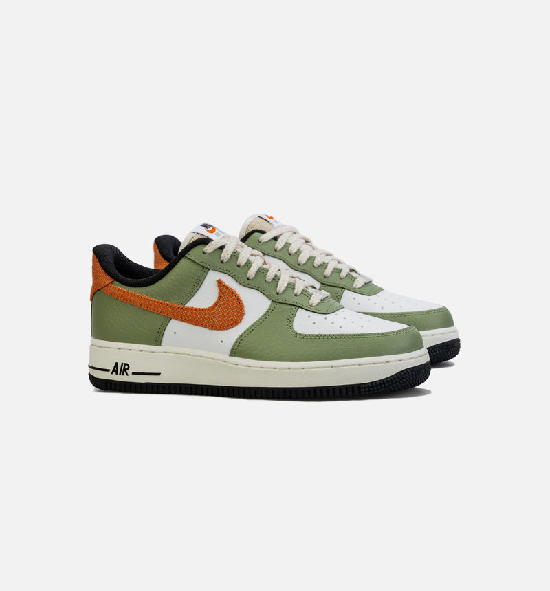 Nike FD0758-386 Air Force 1 '07 Oil Green Mens Lifestyle Shoe - Green/Orange  –