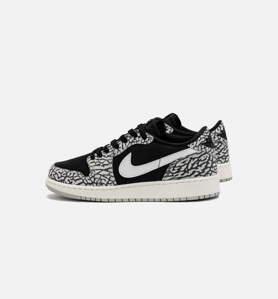 Jordan CZ0858-001 Air Jordan 1 Retro Low OG Black Cement Grade School ...