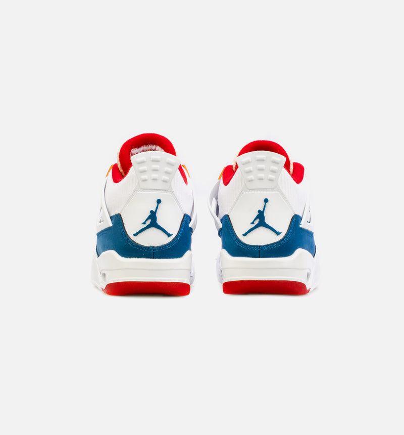 Air Jordan 4 Retro Messy Room Grade School Lifestyle Shoe - Blue/White