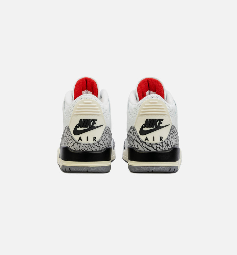 Air Jordan 3 Retro White Cement Reimagined Mens Lifestyle Shoe - White/Grey Limit One Per Customer