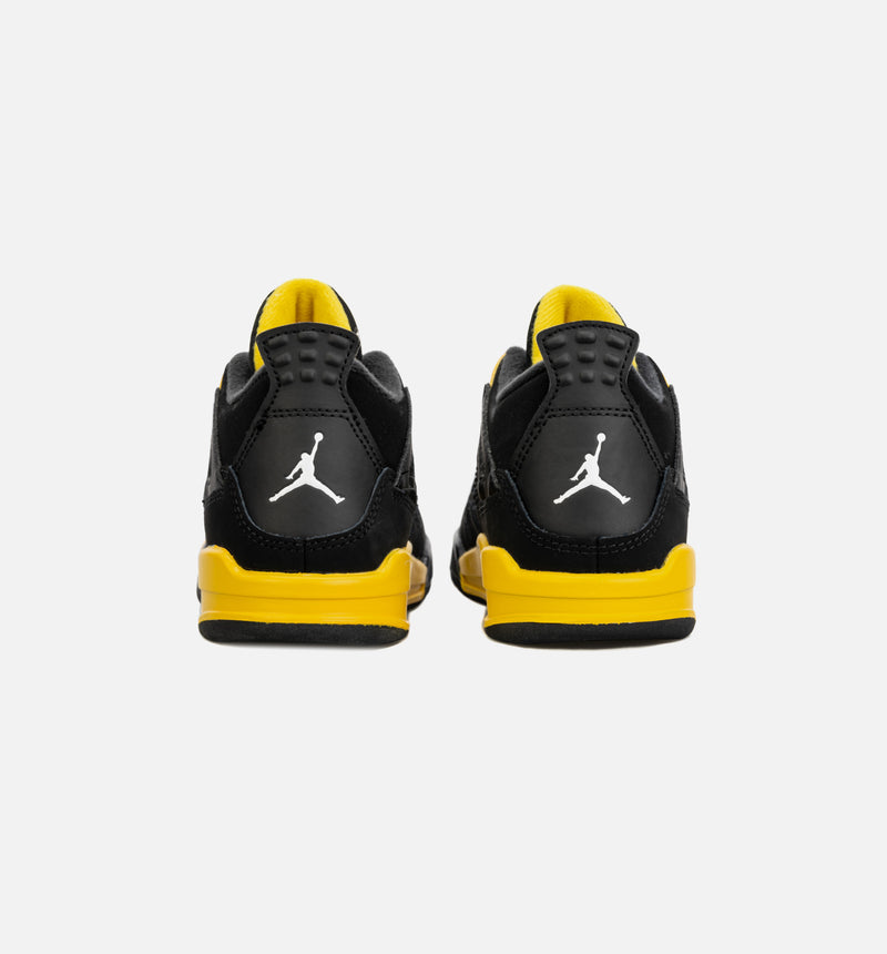 Air Jordan 4 Retro Thunder Preschool Lifestyle Shoe - Black/Yellow