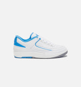 Air Jordan 2 Retro Low University Blue Grade School Lifestyle Shoe - White/Blue