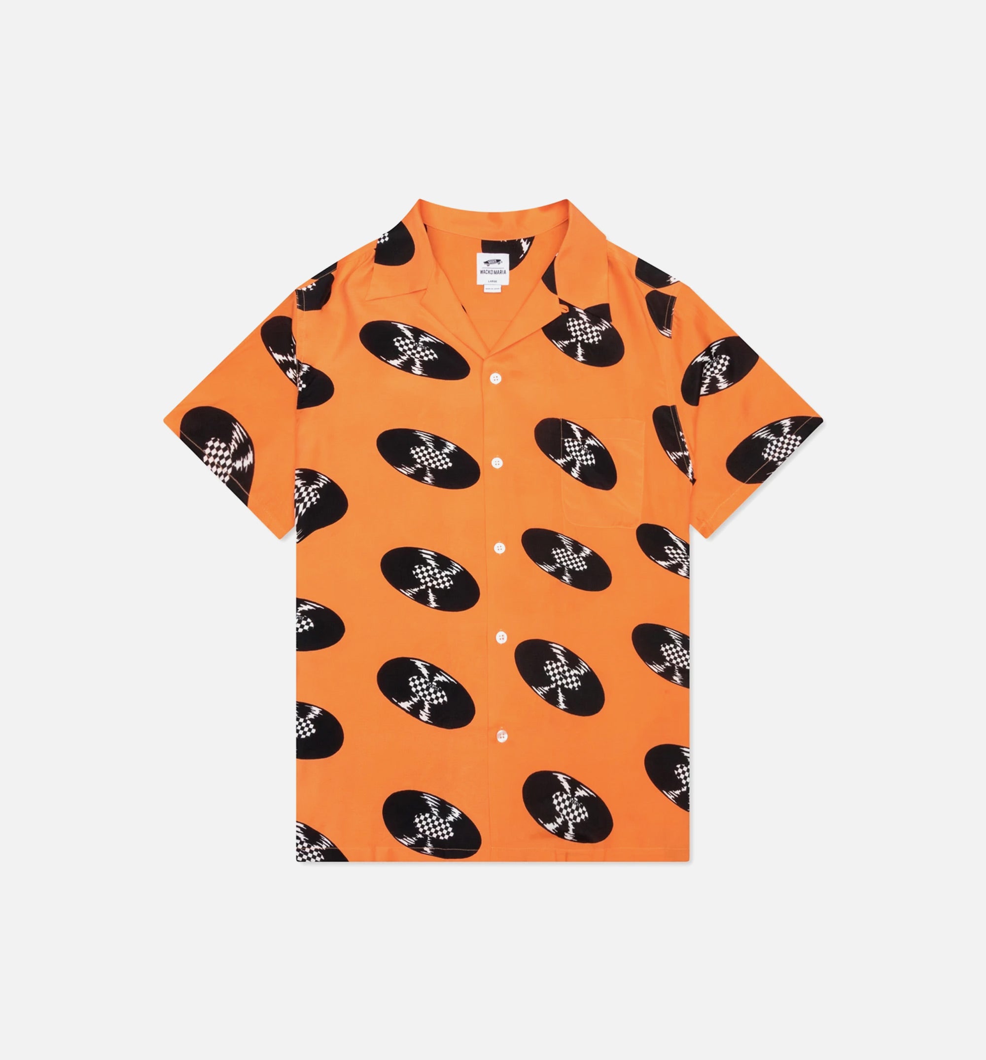 Vault X Wacko Maria Woven Button Up Mens Shirt - Orange