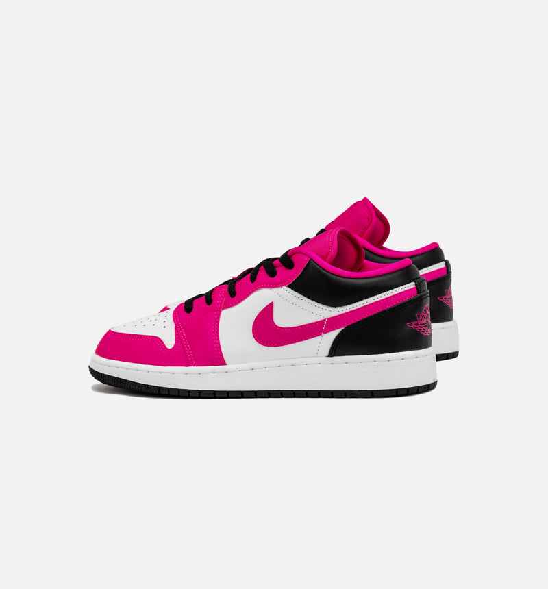 Air Jordan 1 Retro Low Fierce Pink Grade School Lifestyle Shoe - White/ Fierce Pink