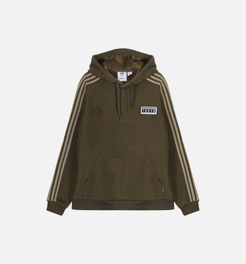 adidas X Neighborhood Collection Mens Hoodie -  Trace Olive/White