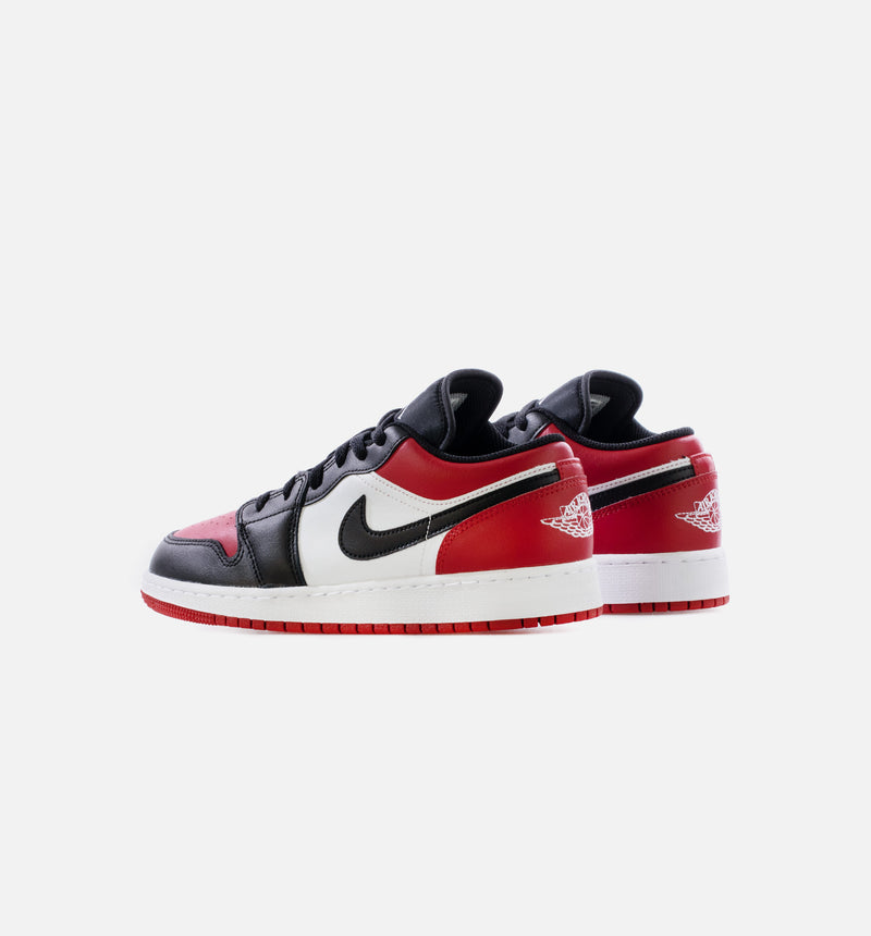 Air Jordan 1 Low Bred Toe Grade School Lifestyle Shoes - Red/Black Limit One Per Customer