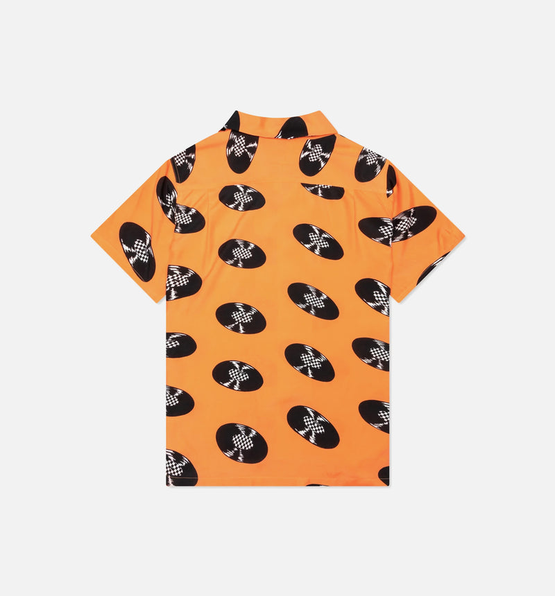 Vault X Wacko Maria Woven Button Up Mens Shirt - Orange