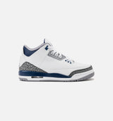 Air Jordan 3 Retro Midnight Navy Grade School Lifestyle Shoe - White/Midnight Navy