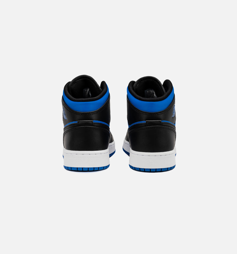 Air Jordan 1 Retro Mid Royal Blue Grade School Lifestyle Shoe - Black/Blue