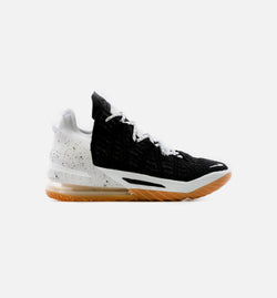 NIKE CQ9283-007
 Lebron 18 Black Gum Mens Basketball Shoe -Black/White Image 0
