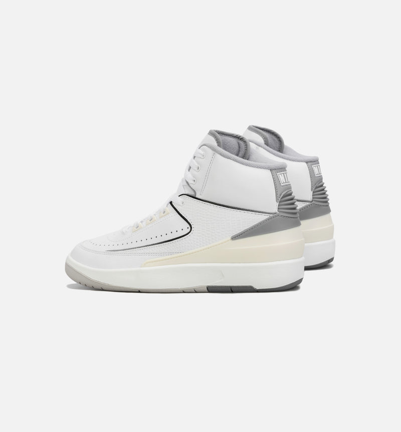 Air Jordan 2 Retro Cement Grey Grade School Lifestyle Shoe - White/Grey